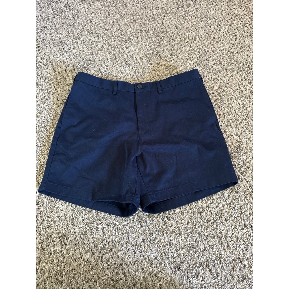 Lands' End Men's Navy Blue Cotton Shorts Traditional Fit Size 35